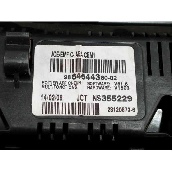 Moldura Central Difusor Relogio Citroen C4 Pallas 2009